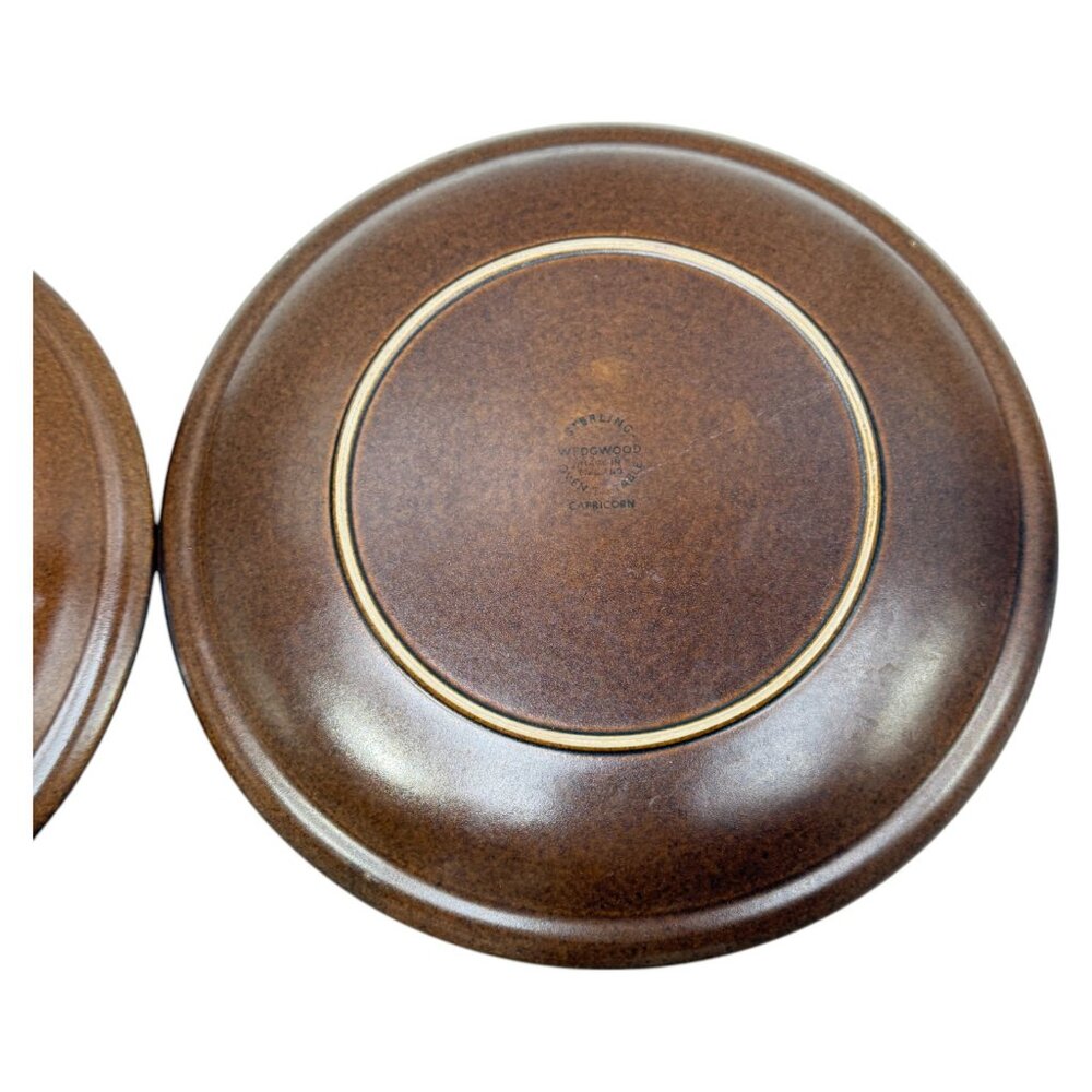 Capricorn Medallion Wedgwood Lot 2 Dinner Plate 10 inch Brown Gold Vintage 1970s - Picture 9 of 9
